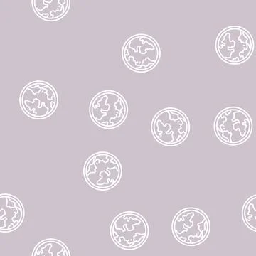 World planet line seamless pattern Stock Illustration