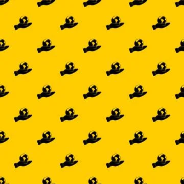 World planet in man hand pattern Illustrazione stock