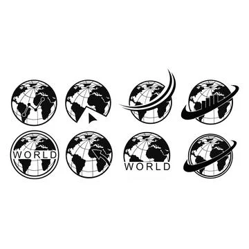 World planet map earth isolated icon Stock Illustration