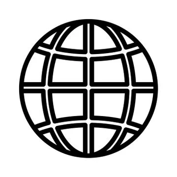 World planet map globe icon white background Stock Illustration