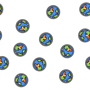 World planet vector seamless pattern Stock Illustration