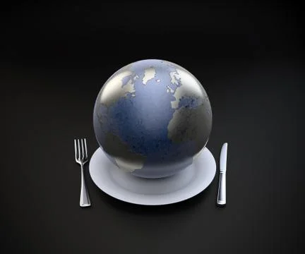 World on a plate Illustrazione stock