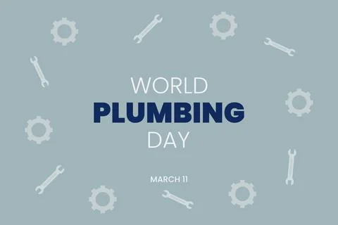 World Plumbing Day vector design with industrial plumbing icon or logo Illustrazione stock