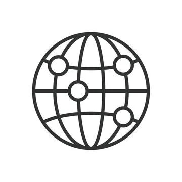 World points location, icon in line design. World, points, location, global, map Stock Illustration