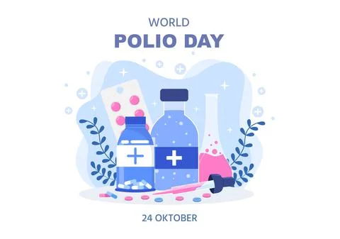 World Polio Day Background Which is Celebrated on October 24 Medicine to Life Stock Illustration