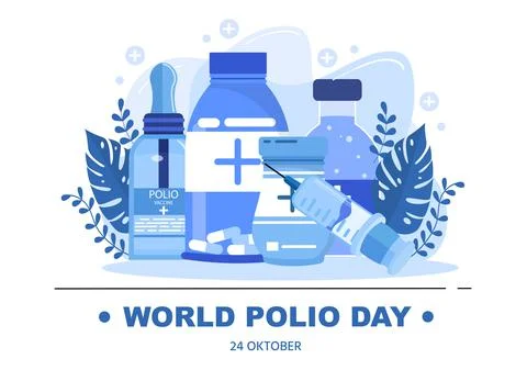 World Polio Day Background Which is Celebrated on October 24 Medicine to Life Stock Illustration