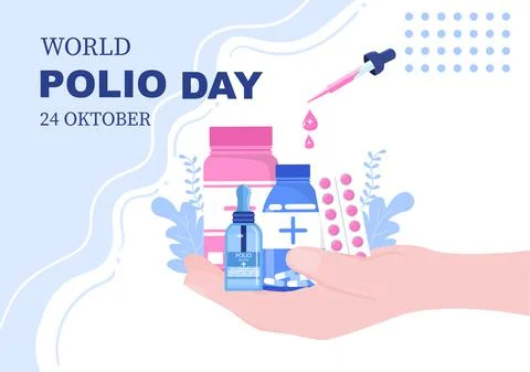 World Polio Day Background Which is Celebrated on October 24 Medicine to Life Stock Illustration
