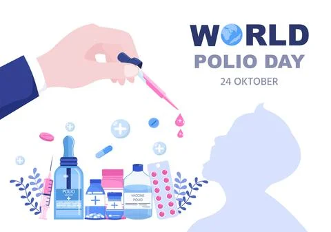 World Polio Day Background Which is Celebrated on October 24 Medicine to Life Stock Illustration