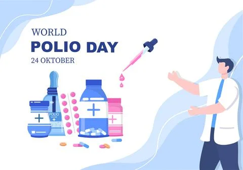 World Polio Day Background Which is Celebrated on October 24 Medicine to Life Stock Illustration