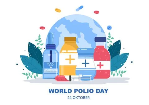 World Polio Day Background Which is Celebrated on October 24 Medicine to Life Stock Illustration