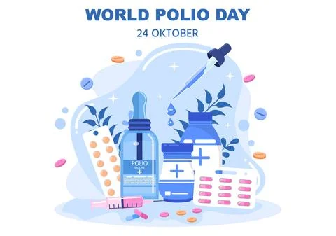 World Polio Day Background Which is Celebrated on October 24 Medicine to Life Stock Illustration
