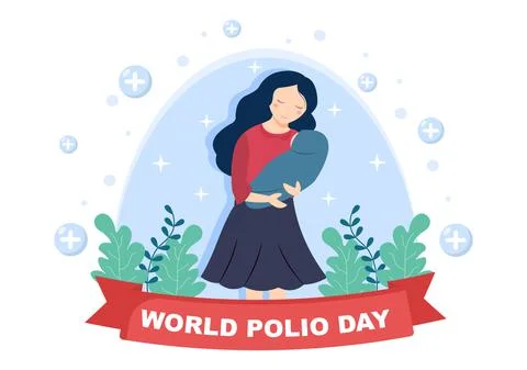 World Polio Day Background Which is Celebrated on October 24 Medicine to Life Stock Illustration