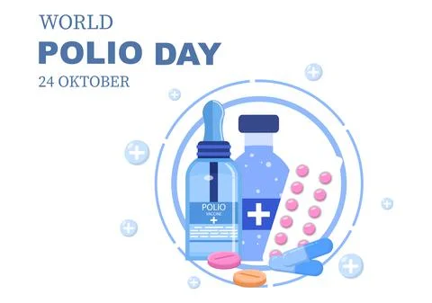 World Polio Day Background Which is Celebrated on October 24 Medicine to Life Stock Illustration
