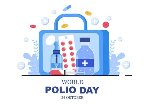 World Polio Day Background Which is Celebrated on October 24 Medicine to Life Stock Illustration
