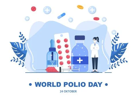 World Polio Day Background Which is Celebrated on October 24 Medicine to Life Stock Illustration