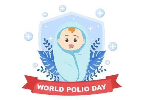 World Polio Day Background Which is Celebrated on October 24 Medicine to Life Stock Illustration