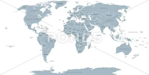 World Political Map Stock Illustration