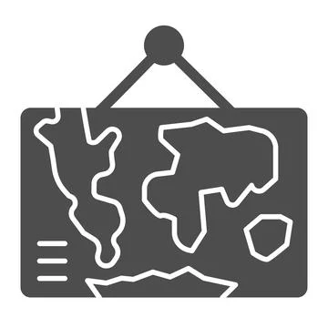 World political map solid icon, education concept, world map political sign on Stock Illustration
