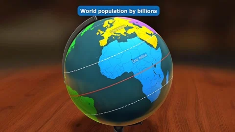 World population in billions Stock Footage 314144650