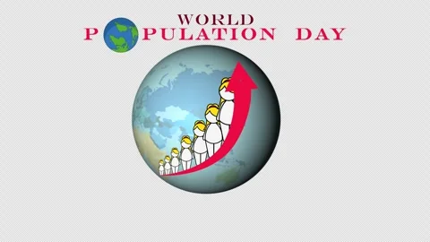 World Population Day 4K Animation Stock Footage 309367145