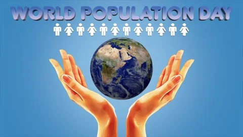 World population day concept Stock Footage 329550276