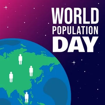 World population day design template Illustrazione stock