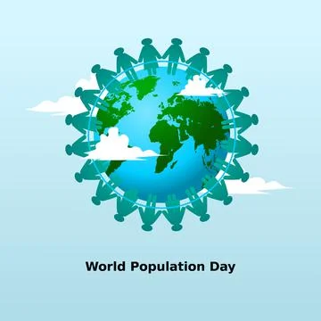 World population day flat vector Stock Illustration
