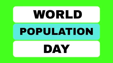 World Population Day text animation video on green screen Stock Footage 339452715