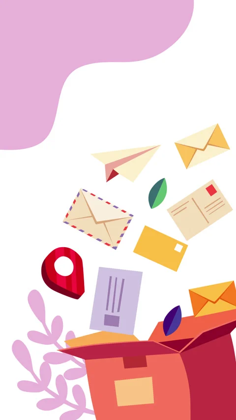 World Post Day Animated Mail and Envelope Background Stock Footage 346938190