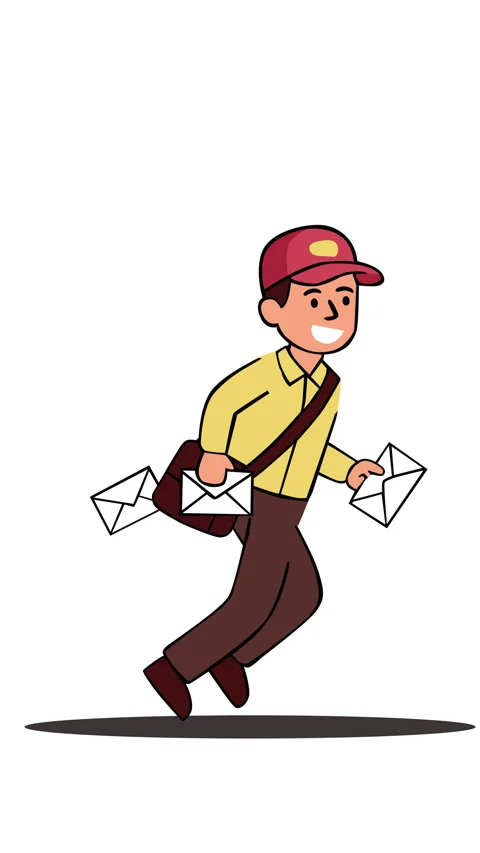 World Post Day Courier Delivery Animated Background with Letters Video stock 347108975