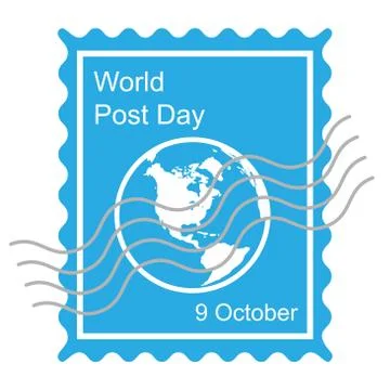 World post day with globe icon - vector illustration Stock Illustration