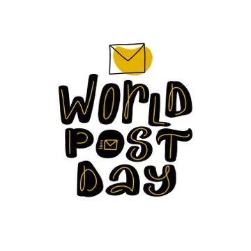 World Post Day logo, October 9. Great vector stock calligraphy illustration Stock Illustration