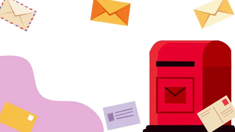 World Post Day Mailbox and Envelope Motion Graphic Background Postal Service Video stock 346859210