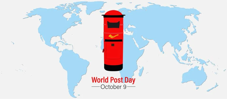 World Post Day, October 9. Conceptual design illustration vector for world po Illustrazione stock