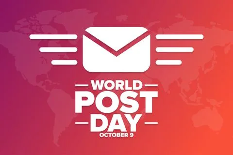 World Post Day. October 9. Holiday concept. Template for background, banner Stock Illustration