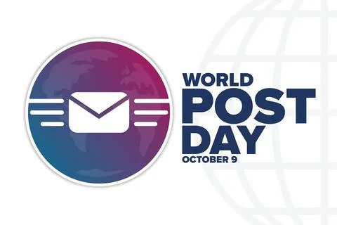 World Post Day. October 9. Holiday concept. Template for background, banner Stock Illustration