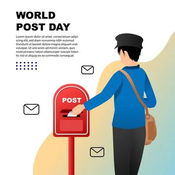 World post day vector illustration modern flat design Stockillustratie
