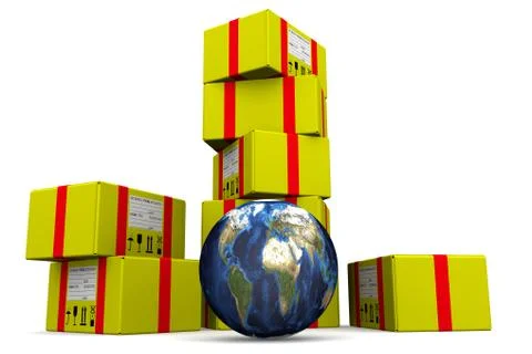 World postage. The concept Illustrazione stock