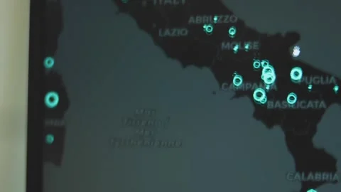 World power generation. Location of Wind power plants in Italy Stock Footage 273044993