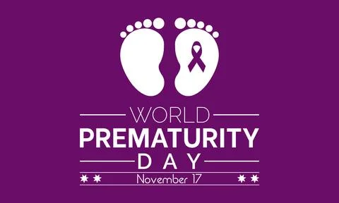 World Prematurity Day Vector Illustration with Tiny Newborn and Caring Hand.. Иллюстрация