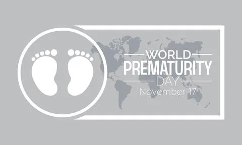 World Prematurity Day Vector Illustration with Tiny Newborn and Caring Hand.. Stock Illustration
