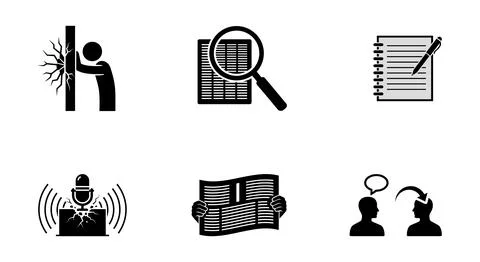 World Press Freedom Day vector illustration set, flat design graphics for journa Stock Illustration