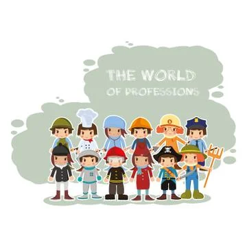The world of professions Stock Illustration