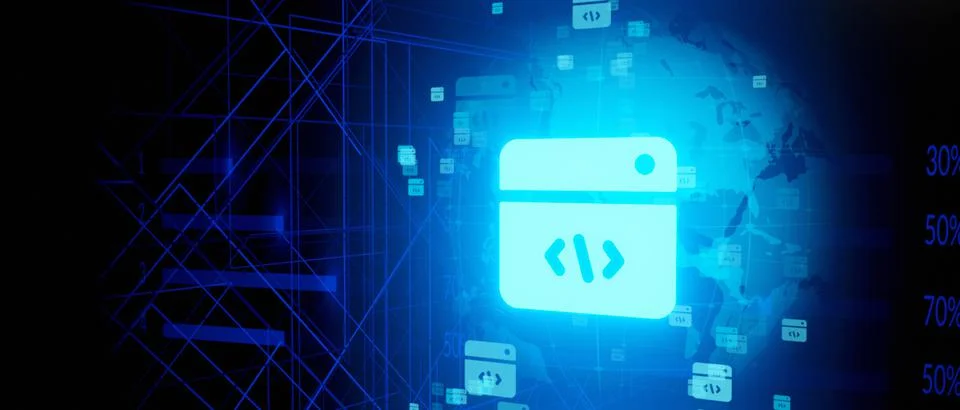 World Programming Coding Concept Illustration Background Stock Photos