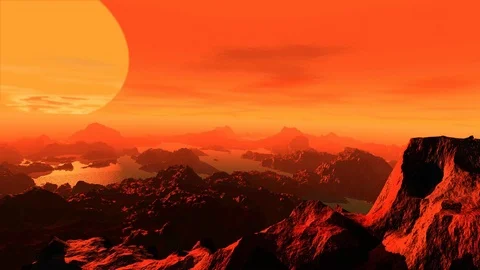 World of Proxima Centauri B flyover Stock Footage 117280858