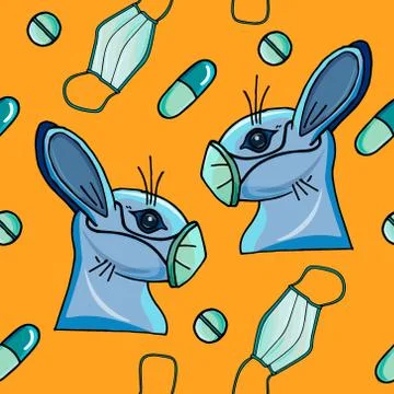 World Quarantine 2020 Seamless pattern Stock Illustration