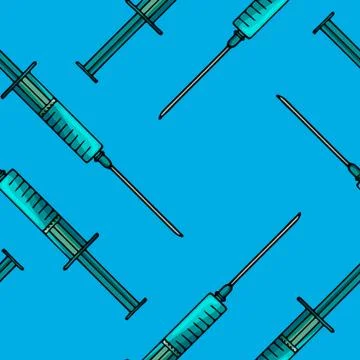 World Quarantine 2020 seamless patterns syringes Stock Illustration
