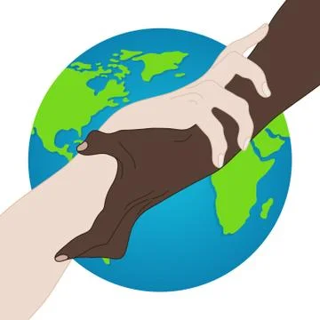 World Racial Equality. Unity, Alliance, Team, Partner Concept. Vector. Illustrazione stock