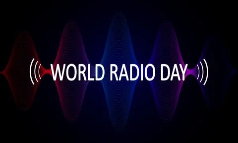 World radio day abstract wave background design Stock Illustration