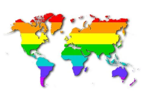 World - rainbow flag pattern Stock Illustration